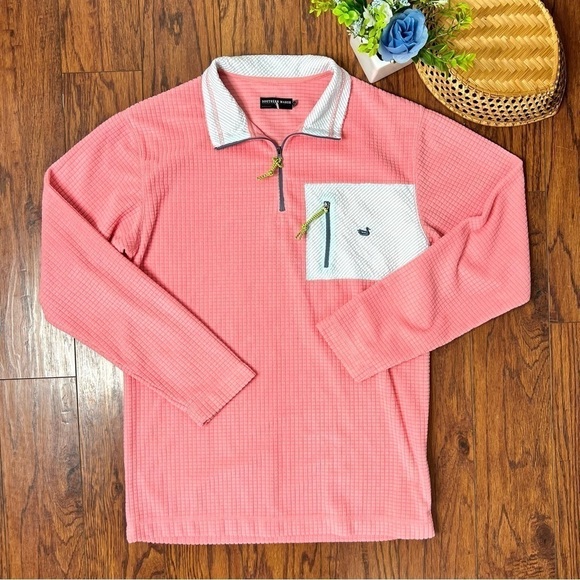 Southern Marsh Pink and Blue Pull Over Sweatshirt Popover 1/2 Zip Size XS - Picture 14 of 16